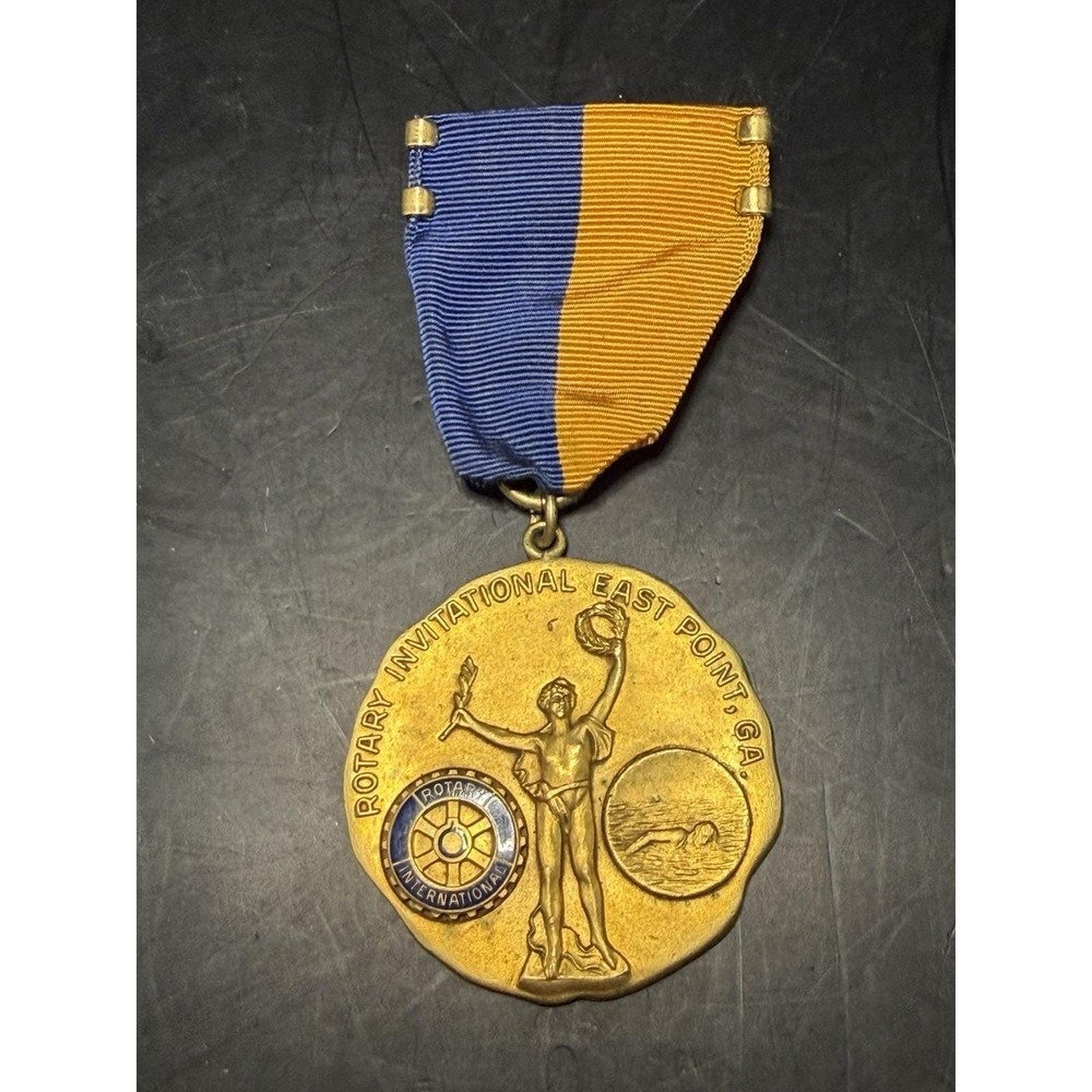 1959 Rotary Invitational East Point GA Swimming Medal 100 YD Breast